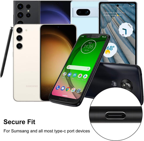 20 Pcs USB C Dust Plugs Port Covers for Samsung Galaxy S24 S23-S20, MacBook, Google Pixel Moto G TCL UMIDIGI OnePlus & Type C Port, Easy-Grip Tab