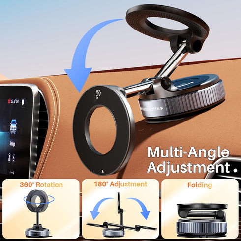 KOSOKO 360 17 16 15 14 Nano Gel Suction Cup Car Mount, Magnetic Phone Holder for Your Car/Gym/Shower, Rotating Foldable