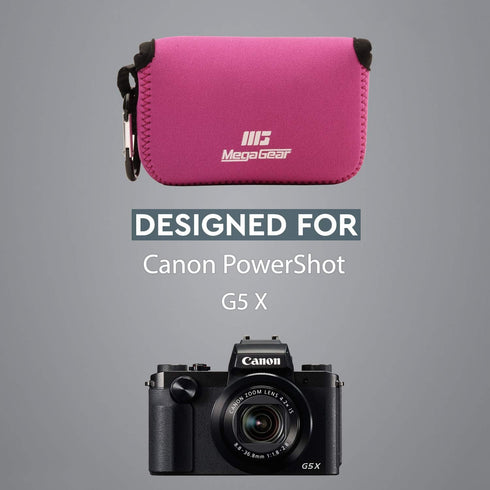MegaGear "Ultra Light" Camera Case for Canon PowerShot G5 X G5X Digital Camera (HotPink, Neoprene)