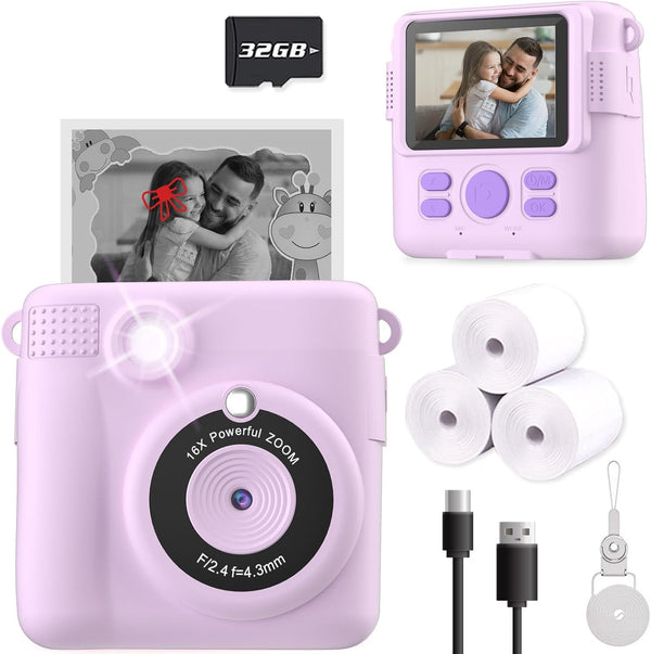 ESOXOFFORE Instant Print Camera for Kids, Christmas Birthday Gifts for Girls Boys Age
