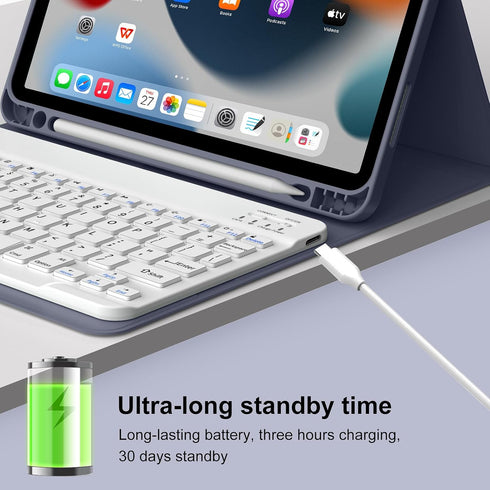 KENKE iPad Air Case with Keyboard 6th/5th/4th Gen 11 & 10.9 Inch, Detachable Wireless Bluetooth, Auto Wake/Sleep