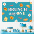 Festiblast 1st Brunch Themed Party Decorations, Brunch Anyone Backdrop Blue Breakfast Food Birthday Party Decor