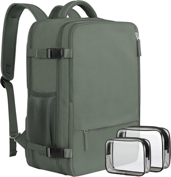 Sinaliy Large Expandable Travel Backpack for Men and Women, 17 Inch Laptop,