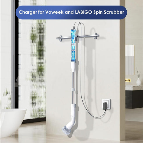 Charger for Voweek Electric Spin Scrubber, Compatible with Voweek VWS211/SP02/LABIGO LA1 Power Cord