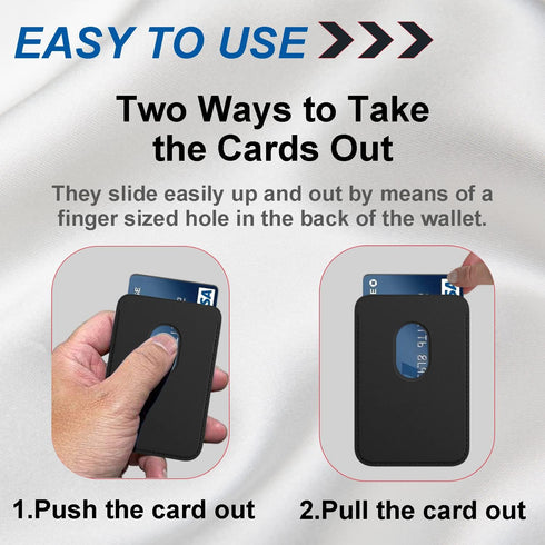 Magnetic Card Holder Wallet for iPhone 15/14/13/12 Series with Magsafe, Leather Wallet for iPhone 15 Pro/Pro Max