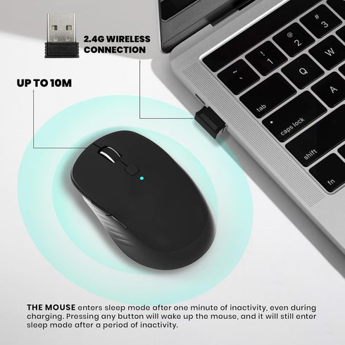 MKETech Electronics 2.4G 6 3 410) Wireless Computer Mouse - Full-Size USB Receiver Mouse, Buttons with Back/Forward