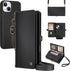 MEGSHI for Wallet Case Compatible with iPhone 13,Multi-Function Detachable 2 in 1 Magnetic