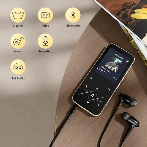 AGPTEK 64GB MP3 5.3, 2.4 inch 64GB, 128GB Player with Bluetooth Screen Portable Music Player with Speaker, FM Radio