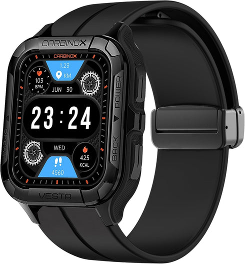 Compatible Carbinox X-Ranger Smart Watch Bands, 22mm Soft Silicone Magnetic Buckle Sport Wristband Replacement