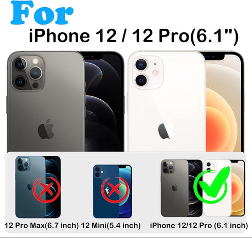 iPhone 12 & 12 Pro Case - Heavy Duty Rugged Cover with Belt Clip, Built-in Screen Protector, Kickstand (Deep Blue)