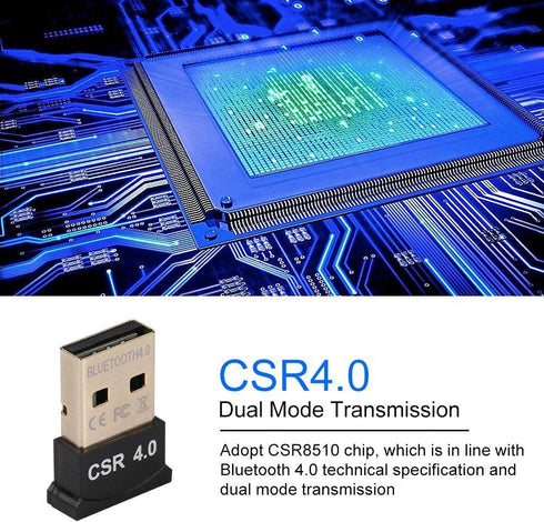 ASHATA CSR4.0 Mini USB Bluetooth Adapter, Wireless Dongles Receiver for Windows Mouse, Keyboard, Headset