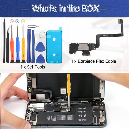 YWLRONG Earpiece Speaker Replacement for iPhone 11 with Light Proximity Sensor Flex Cable