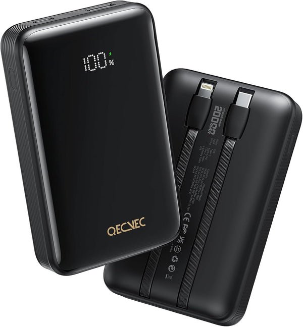 Qecvec Portable Charger 20000mAh, 22.5W Power Bank Fast Charging, High Capacity Cell Phone