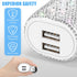 Bling USB Wall Charger with Charging Cable - Fast Block for iPhone Android, 3 in 1 Multi Cable with Crystal Decoration