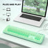 MOWUX Computer Keyboard Wired, Plug and Play USB Retro Round Typewriter Keyboard, Full Size Wired Keyboard