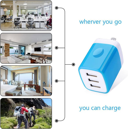HOOTEK USB Charger Plug, 2Pack 3.1A Multi Port Wall Charge Adapter for iPhone 16e/16/15/14/13 Pro Max/12/XS/X iPad