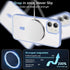 Fin2feel Shockproof Magnetic Case for iPhone 12/12 Pro with Screen Protector, MagSafe Compatible, Light Blue.