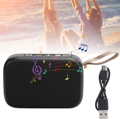 Bluetooth Wireless Stereo Subwoofer, Portable USB Mini Music Player with FM Radio, Hands-Free Calls (Black)