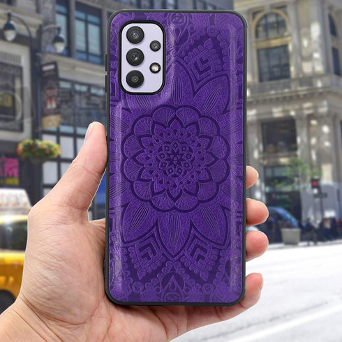 Harryshell Detachable Magnetic Zipper Wallet Case for Samsung Galaxy A32 5G, Purple Flower