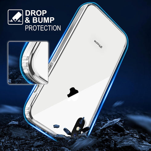 TENOC Phone Case Compatible with iPhone Xs Max, Non-Yellowing Clear Protective Bumper Hard Back Cover for 6.5 Inch