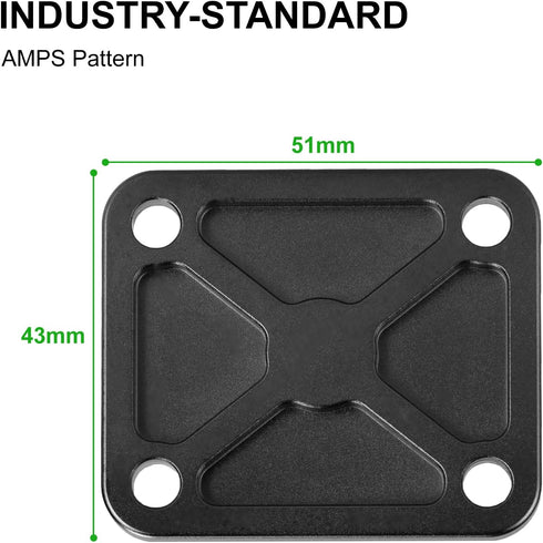 4-Hole 20mm (0.787 inches) 20mm FANAUE Aluminum AMPS Base Mount with Mounting Ball for Ball Mount arm
