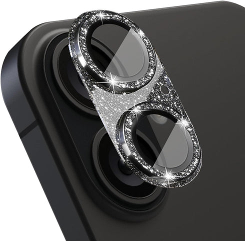 ShinKin Camera Lens Protector for iPhone 16/iPhone 16 Plus, Bling Glitter Camera Cover