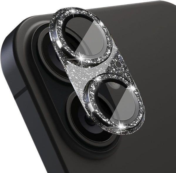 ShinKin Camera Lens Protector for iPhone 16/iPhone 16 Plus, Bling Glitter Camera Cover