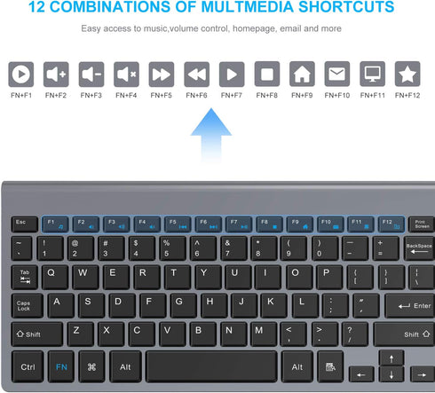 LeadsaiL Wireless Keyboard and Mouse Combo, Compact Silent USB Set for Windows Laptop, Desktop, PC