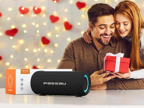 Passau Portable Bluetooth Speakers, 40W Peak Loud Stereo Sound, Deep Bass with Passive Radiators, Adjustable Strap,