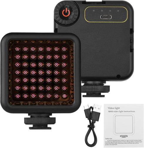 Mini IR Night Vision Light for Video Camera, Built-in Rechargeable Battery with 3 Cold Shoe Mounts