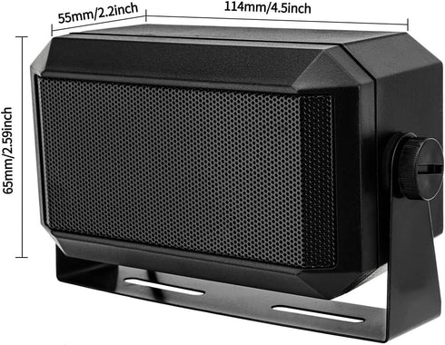 Rectangular External Communications Speaker - CB Radio Speaker for Ham Radio, External Scanners for All 3.5mm Audio