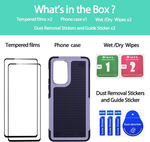 Jeylly Heavy Duty Shockproof Case for Samsung Galaxy A52 / A52 5G / A52s 5G, Purple