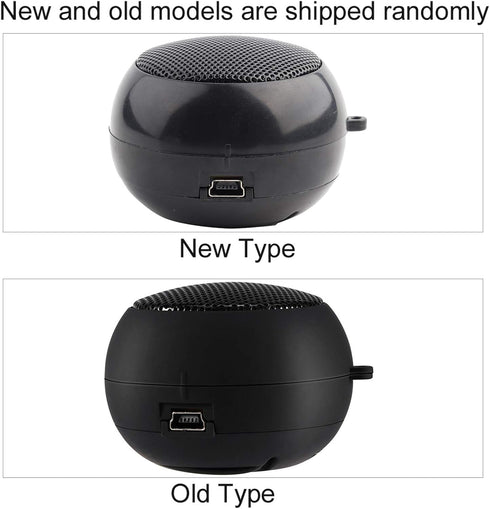 Mini Speaker, Portable Retractable Speaker with USB Charging Cable, 3.5mm Audio Interface, Black, 12