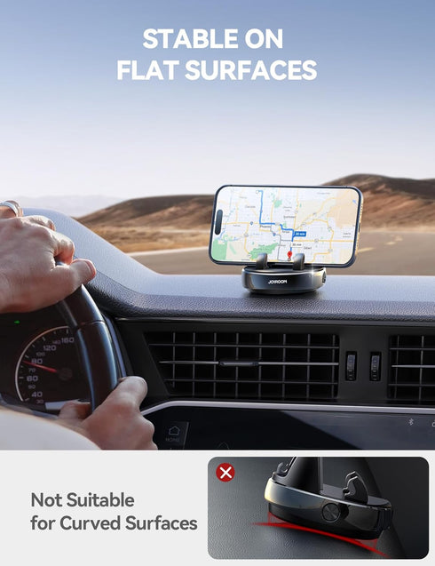 JOYROOM 360 Car Phone Holder Mount, Adjustable & Avoid Sun Glare Phone Holder for Car, Slip Free Spring Snap Design