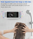 Waterproof Shower Phone Holder with 360° Rotation, Angle Adjustable, Enhanced Sound Quality, Wall Mounted Phone Holder for Bathroom Mirror Bathtub Kitchen, Up to 7 Inch (White)