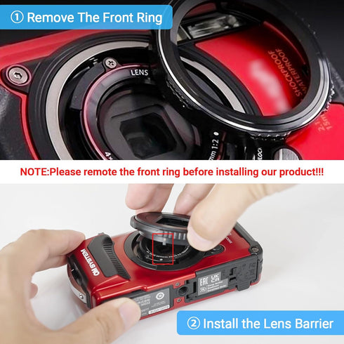 Lens Protector Cover for Olympus TG-7 TG-6 TG-5 TG-4 TG-3 TG-2 and TG-1 Camera, Rotating Lens Cap, Replaces Olympus LB-T01 Lens Barrier