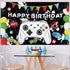 Video Game Happy Birthday Backdrop Banner for Kids Boys Party - Gaming Photography Background Wall Decoration Supplies