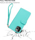 KIHUWEY Wallet Case for iPhone 12 Pro Max, Premium Leather Zipper with Card Holder and Wrist Strap - Mint Green