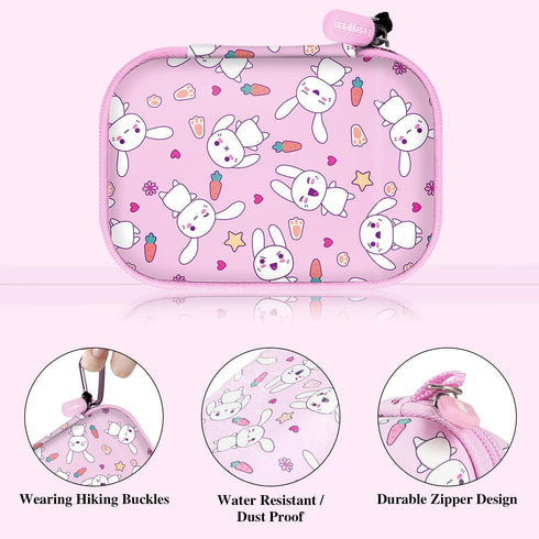 Leayjeen Kids Camera Case for Goopow/Mgaolo/CIMELR/Seckton/OZMI/Dylanto, Pink Rabbit Case Only for Toddlers and Teens