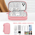 FYY Electronic Organizer Travel Bag, Portable Waterproof Double Layers Pouch for Cable, Charger, Phone, Earphone, Pink