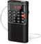 PRUNUS Mini Pocket FM Walkman Radio, Portable Battery Radio with Recorder and SD Card Player (NO AM)