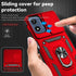 SunStory Moto G Play 2024 Case, Red with HD Screen Protector & Slide Camera Cover & Kickstand