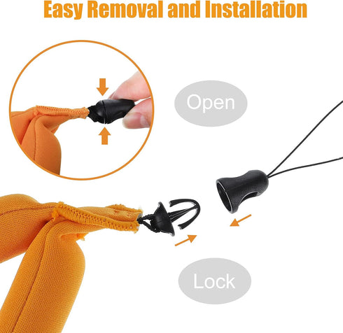 Weewooday 4 Pieces Waterproof Camera Float Strap, Universal Floating Wrist Strap for Underwater Phone Pouch Case