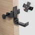 All Aluminum Foldable Headphone Holder for Desk, Universal Headphone Stand, Backpack Hook, Under Desk Clamp Hook (Black)