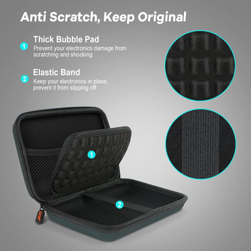 GLCON Shockproof Hard Shell Case - Large Electronic Organizer Carrying Case for External Hard Drive, Power Bank