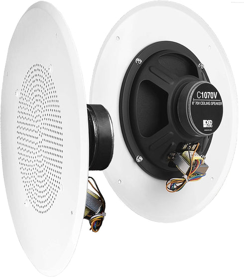 OSD Audio 8" Commercial 70V Ceiling Professional Speakers, White, Single C1070