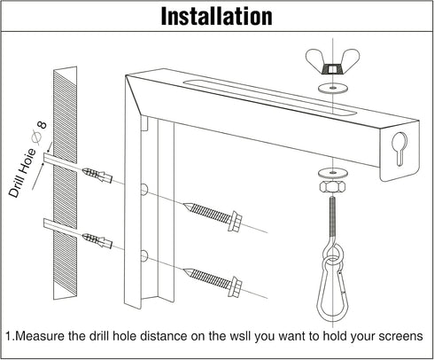 Universal Projector Screen L-Bracket Wall Mount, 6 Inch Adjustable Extension for Home Projector and Movie Screens