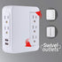 GE Pro Side-Access Swivel Surge Protector, 2 Pack, 5-Outlet Extender with 2 USB Ports, Wall Tap Adapter, White