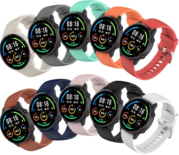 Bands for Xiaomi Mi Smartwatch, 10 Pack Soft Silicone Strap Replacement Wristbands for Men Women