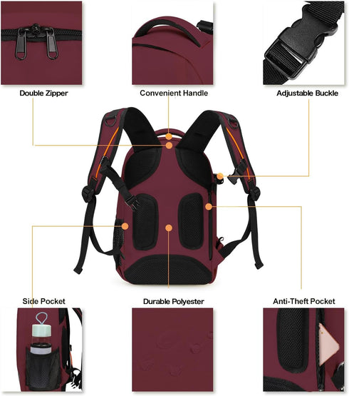 MOSISO Wine Red Camera Backpack, DSLR/SLR/Mirrorless Case with Padded Shockproof Inserts & Tripod Holder for Canon,